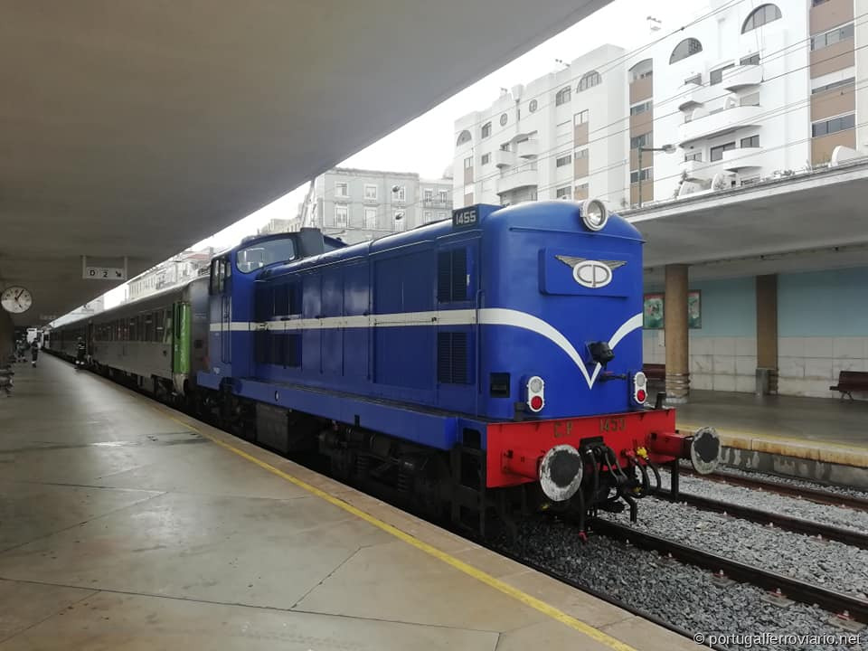 Locomotiva 1455 em Santa Apolónia