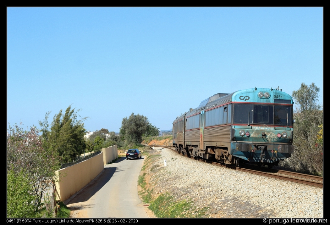 0451 (R 5904 Faro - Lagos) Linha do AlgarvePk 326.
