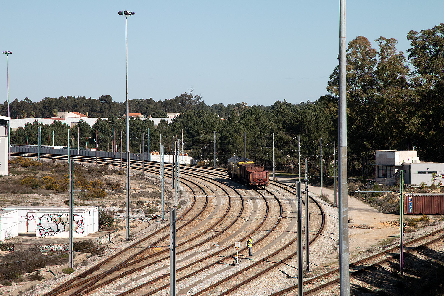 Vista do feixe de mercadorias da estação de Penalva